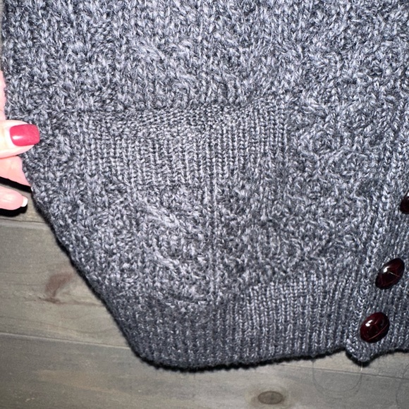 ARAN SWEATER MARKET MERINO WOOL CARDIGAN - Picture 4 of 7